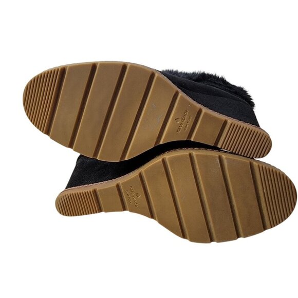 Kate Spade Stasia Black Suede Wedge Boots Size 7 – Luxe & Very Gently Used! - Picture 8 of 9